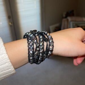 Real Black Pearl Wrap Bracelet